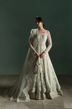 Soft Mint Nikah Bridal Peshwas Set (d-03) By Ammara Khan