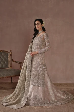 Silvery Ivory Reception Bridal (d-04) By Ammara Khan