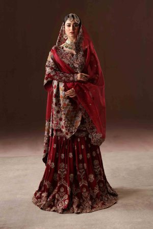 Classic Red Gharara Bridal (br-04-r) By Ammara Khan