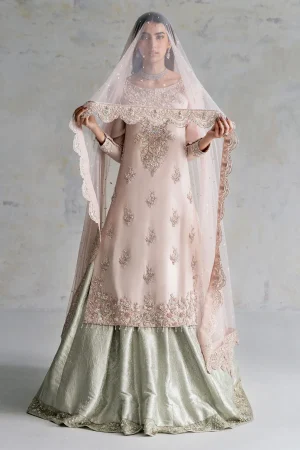Mint And Blush Rose Bridal (d-08-b) By Ammara Khan