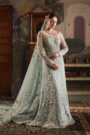 Reception Bridal Gown And Veil (br-11) By Ammara Khan