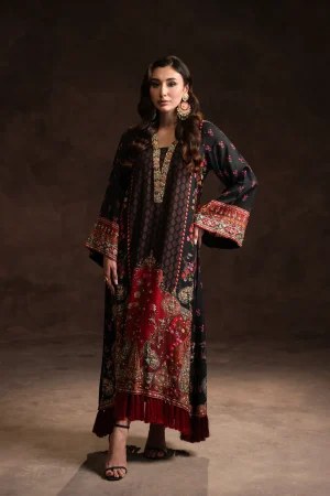 Multi Tassel Black Kaftan (d-01) By Ammara Khan