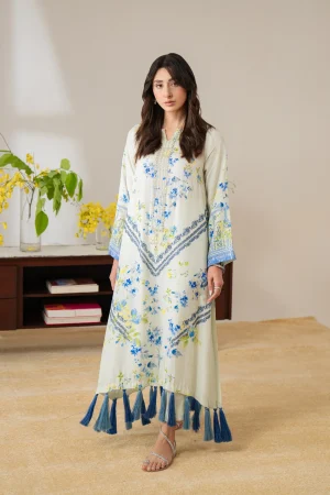 Hilly Floral Tassel Kaftan Set (d-4) By Ammara Khan