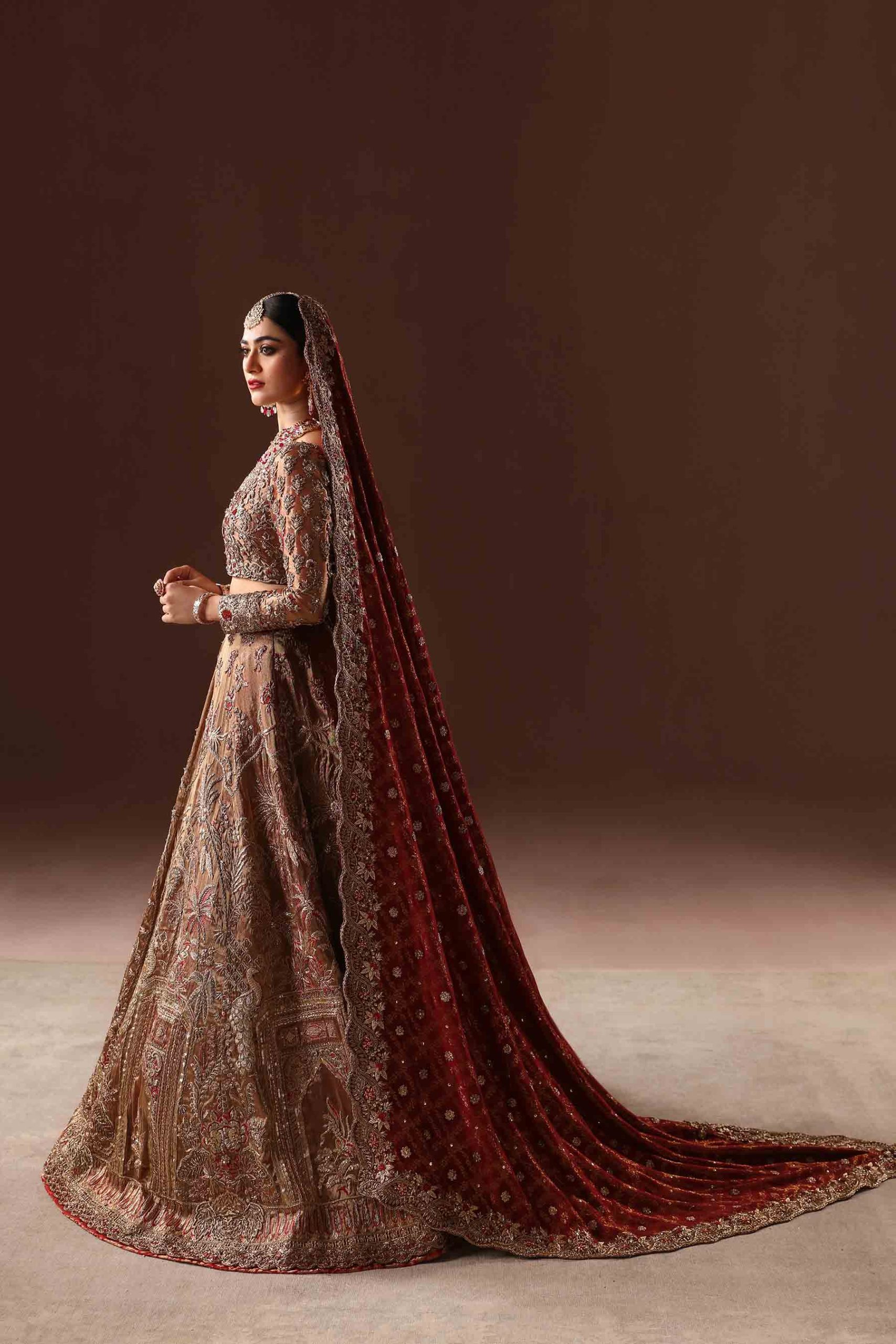 Rust And Gold Lehnga Choli Bridal (br-10) By Ammara Khan - Image 6