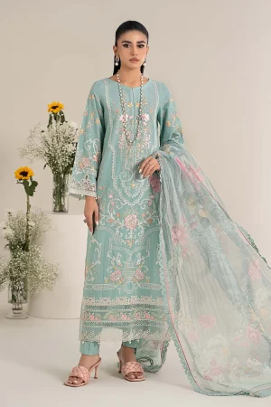 3 Piece Embroidered Self Jacquard Lawn Suit DW EF25 49