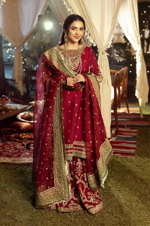 3 Piece Embroidered Raw Silk Suit SF EF25 01
