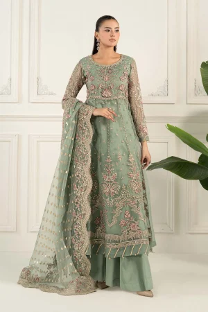 3 Piece Embroidered Organza Suit  SF EF25 40