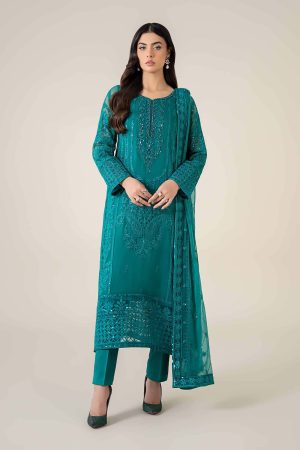 3 Piece Embroidered Chiffon Suit SF EF25 20 By Maria B
