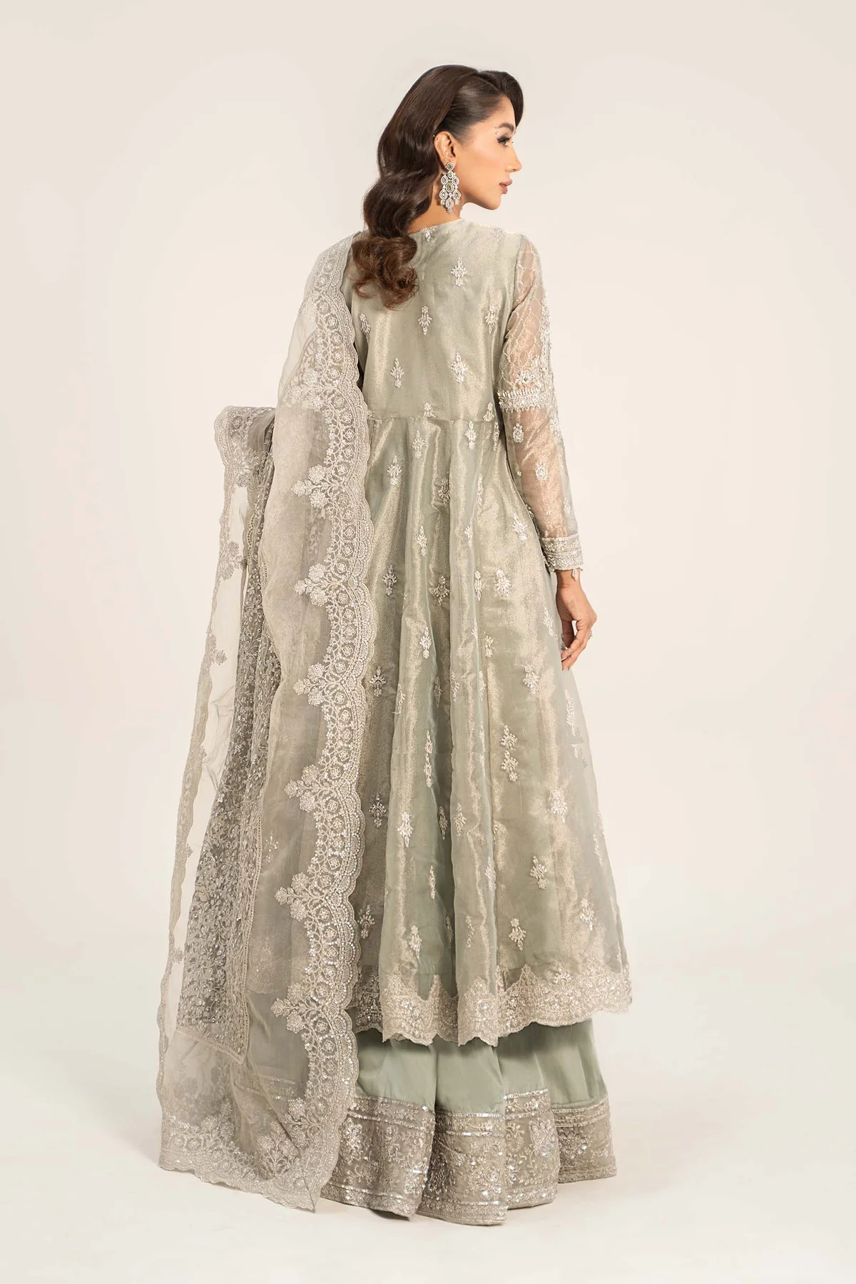 3 Piece Embroidered Tissue Suit SF W24 03 By Maria B - Image 3