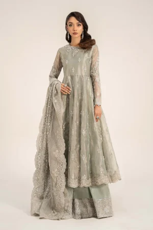 3 Piece Embroidered Tissue Suit SF W24 03 By Maria B