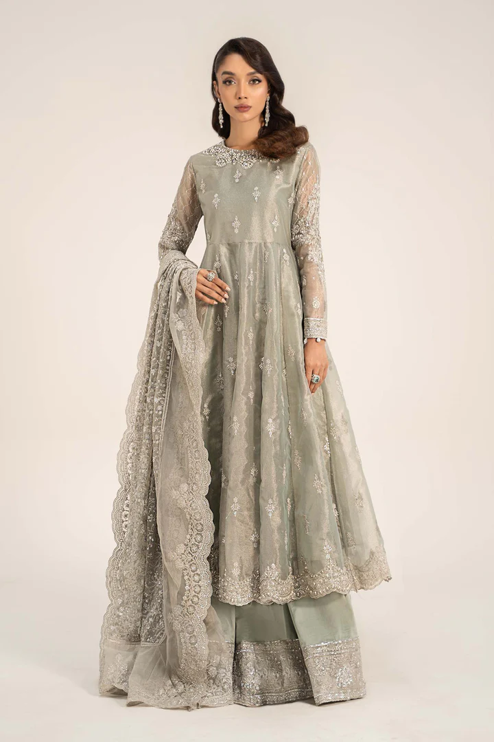 3 Piece Embroidered Tissue Suit SF W24 03 By Maria B