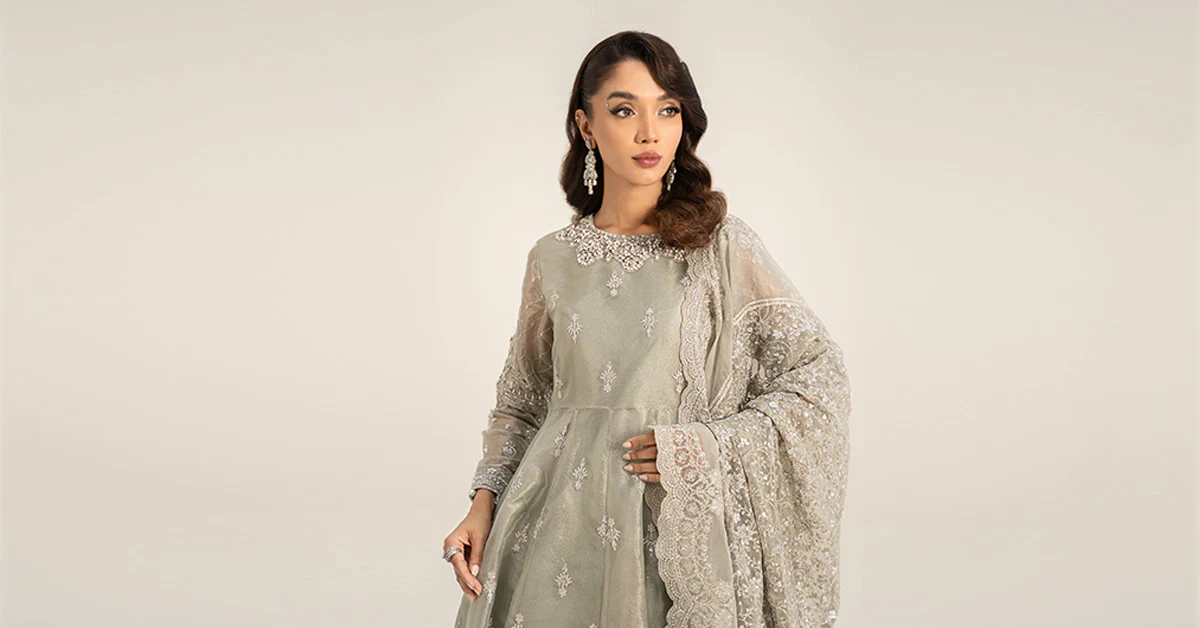 3 Piece Embroidered Tissue Suit SF W24 03 By Maria B - Image 2