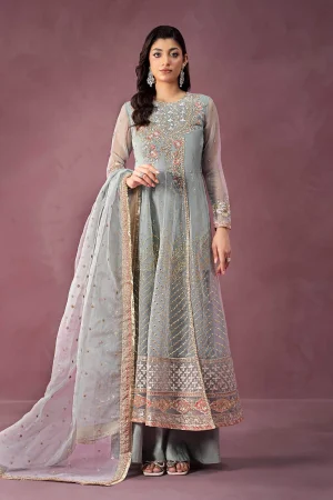 3 Piece Embroidered Organza Suit SF W24 19 By Maria B
