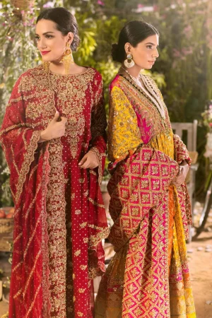 Traditional pathani bridal shawl by Agha Noor