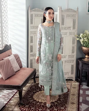 Zeba Embroidered Net 3 Piece Suit Ws 21 By Gulaal