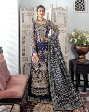 Qayinaat Embroidered Net 3 Piece Suit Ws 16 By Gulaal