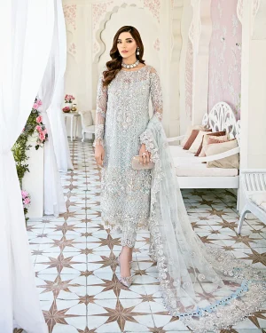 Avenir Embroidered Net 3 piece Suit Ws 01 By Gulaal