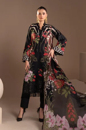 3 Piece Embroidered Linen Suit MPS 2810 B By Maria B