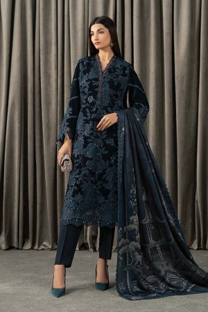 3 Piece Embroidered Velvet Suit WLS 1310 By Maria B