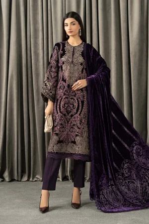 3 Piece Embroidered Velvet Suit WLS 1311 By Maria B