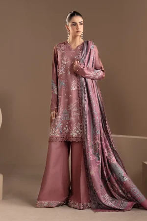 3 Piece Embroidered Twill Linen Suit MPS 2801 By Maria B