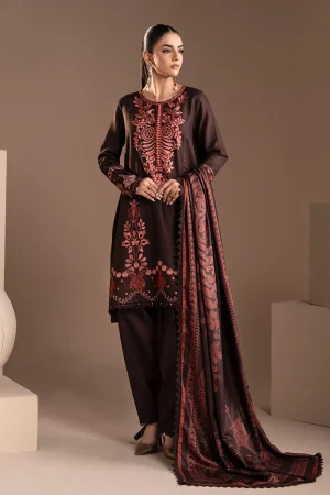 3 Piece Embroidered Twill Linen Suit MPS 2804 A By Maria B