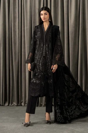 3 Piece Embroidered Linen Suit WLS 1307 By Maria B