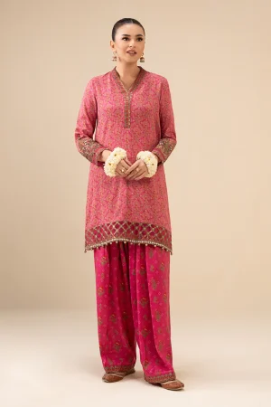 2 Piece Embroidered Raw Silk Suit DW W25 11 By Maria B