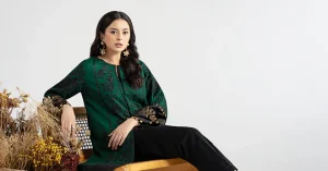 3 Piece Embroidered Marina Twill Suit DW W24 102R1 By Maria B
