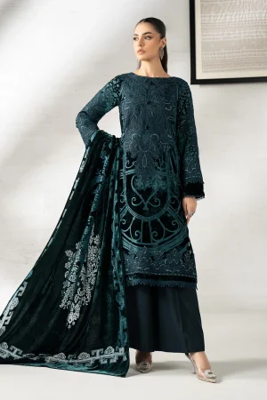 3 Piece Embroidered Palachi Suit  DW W25 19 By Maria B