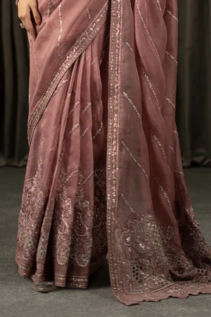 Embroidered Organza Saree MGL EF26 03 By Maria B