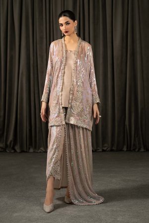 3 Piece Embroidered Bamberg Chiffon Suit MGL EF26 08 By Maria B