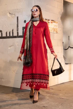 3 Piece Dyed Lawn Suit PS PF24 07 By Maria B
