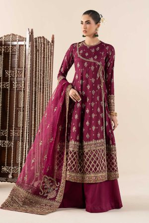 3 Piece Printed Raw Silk Suit SF EF24 23R1 By Maria B