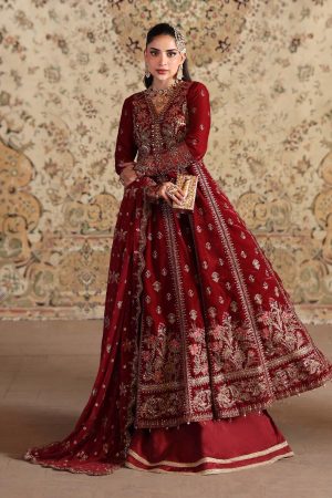 3 Piece Embroidered Velvet Suit SF W25 01 By Maria B