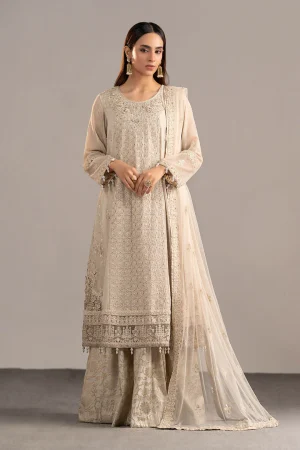 3 Piece Embroidered Cotton Net Suit SF W25 53 By Maria B