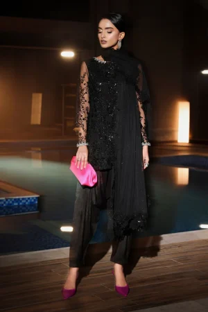 3 Piece Embroidered Net Suit SF W25 72 By Maria B