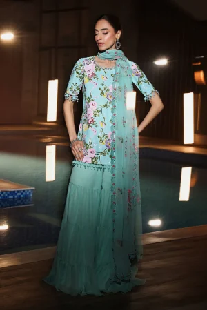 3 Piece Embroidered Net Suit SF W25 77 By Maria B